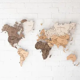 Карта мира многоуровневая 3D "Cappuccino" на заказ Карта мира многоуровневая 3D "Cappuccino" на заказ