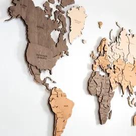 Карта мира многоуровневая 3D "Cappuccino" на заказ Карта мира многоуровневая 3D "Cappuccino" на заказ