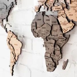 Карта мира многоуровневая 3D "Cappuccino" на заказ Карта мира многоуровневая 3D "Cappuccino" на заказ