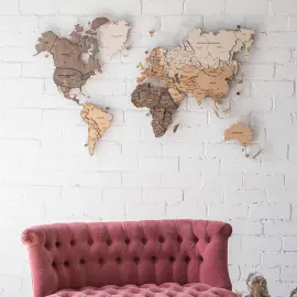 Карта мира многоуровневая 3D "Cappuccino" на заказ Карта мира многоуровневая 3D "Cappuccino" на заказ