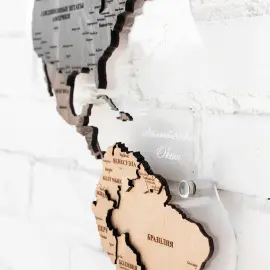 Карта мира многоуровневая 3D "Cappuccino" на заказ Карта мира многоуровневая 3D "Cappuccino" на заказ