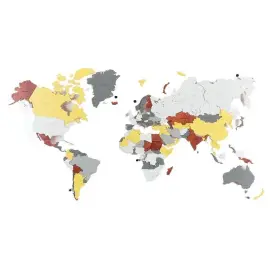 Карта мира, многоуровневая 3D "Yellowstone", на заказ Карта мира, многоуровневая 3D "Yellowstone", на заказ