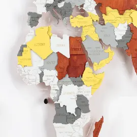 Карта мира, многоуровневая 3D "Yellowstone", на заказ Карта мира, многоуровневая 3D "Yellowstone", на заказ