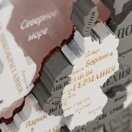 Карта мира, многоуровневая 3D "Yellowstone", на заказ Карта мира, многоуровневая 3D "Yellowstone", на заказ