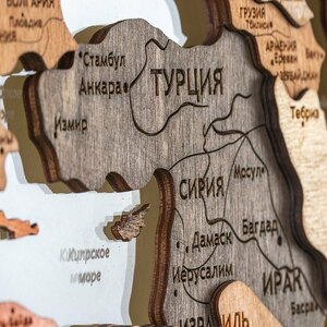 Карта мира, многоуровневая 3D "Terra Nova", на заказ