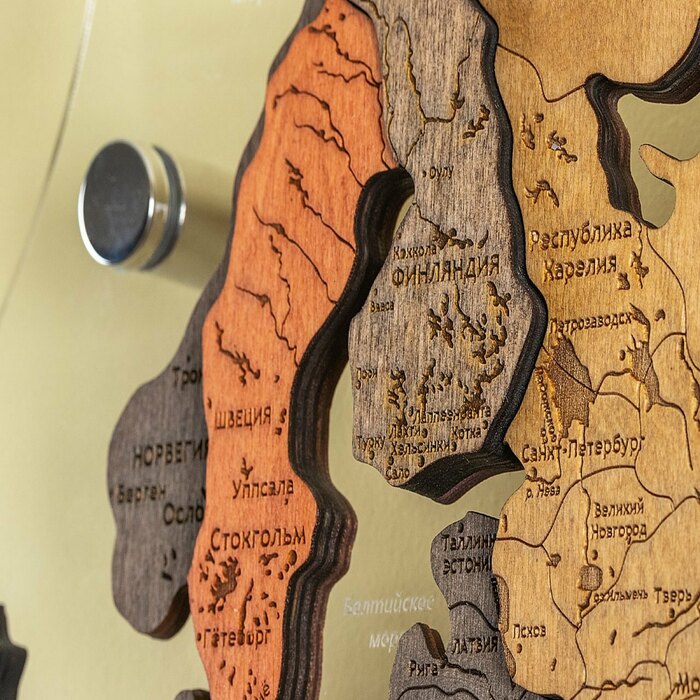 Карта мира, многоуровневая 3D "Terra Nova", на заказ