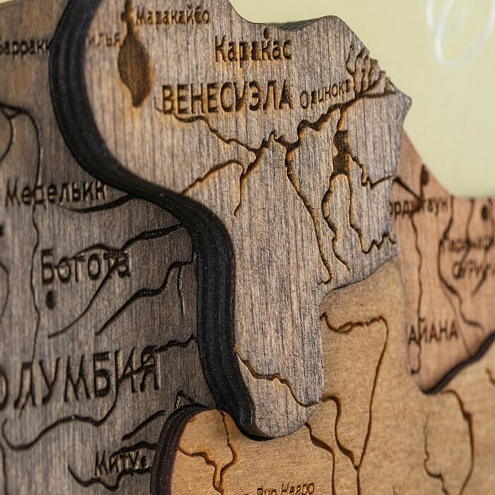 Карта мира, многоуровневая 3D "Terra Nova", на заказ