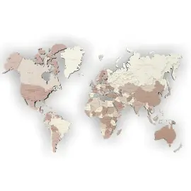 Карта мира, многоуровневая 3D "Sakura", на заказ Карта мира, многоуровневая 3D "Sakura", на заказ