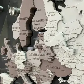 Карта мира, многоуровневая 3D "Sakura", на заказ Карта мира, многоуровневая 3D "Sakura", на заказ