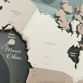 Карта мира, многоуровневая 3D "Sakura", на заказ Карта мира, многоуровневая 3D "Sakura", на заказ