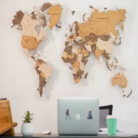 Карта мира, многоуровневая 3D "Dune", на заказ Карта мира, многоуровневая 3D "Dune", на заказ