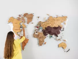 Карта мира, многоуровневая 3D "Sunrise", на заказ