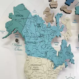 Карта мира, многоуровневая 3D "Ocean breeze", на заказ
