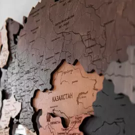 Карта мира, многоуровневая 3D "Darkwood", на заказ