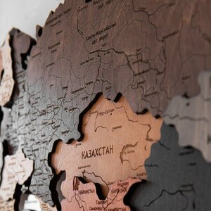 Карта мира, многоуровневая 3D "Darkwood", на заказ