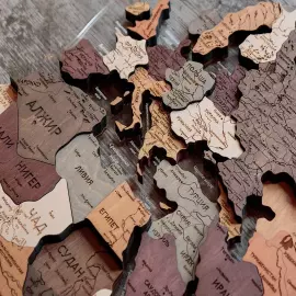 Карта мира, многоуровневая 3D "Darkwood", на заказ