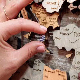 Карта мира, многоуровневая 3D "Darkwood", на заказ