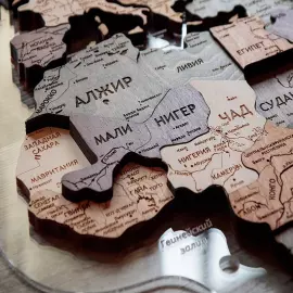 Карта мира, многоуровневая 3D "Darkwood", на заказ