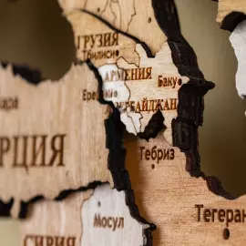 Карта мира, многоуровневая 3D "Honeyway", на заказ