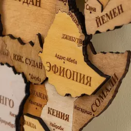 Карта мира, многоуровневая 3D "Honeyway", на заказ