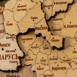 Карта мира, многоуровневая 3D "Honeyway", на заказ