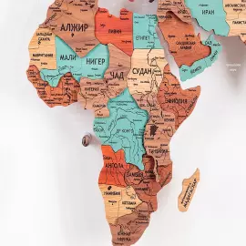 Карта мира из ценных пород дерева 3D "Лагуна", на заказ