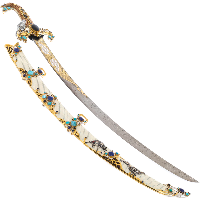 Saber "Bars" made of Damascus steel, Zlatoust
