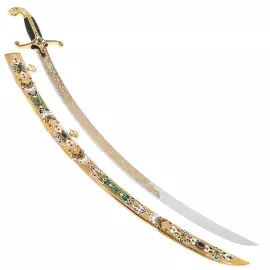 Сабля "Восточная" с малахитом и лазуритом, Златоуст