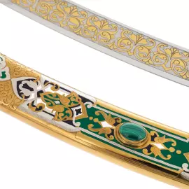 Сабля "Восточная" с малахитом и лазуритом, Златоуст