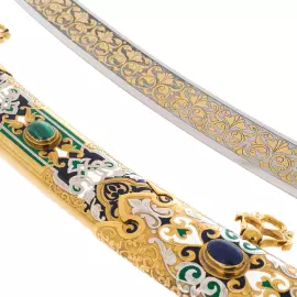 Сабля "Восточная" с малахитом и лазуритом, Златоуст