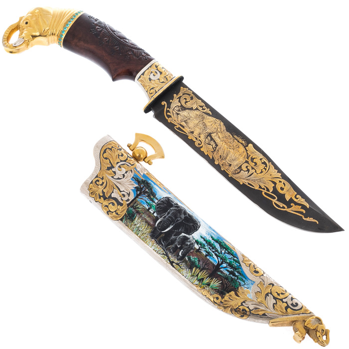Knife from Damascus "Elephant" Zlatoust