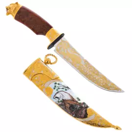 Нож "Саблезубый тигр" с эмалями, Златоуст
