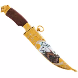 Нож "Саблезубый тигр" с эмалями, Златоуст