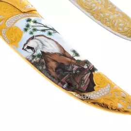 Нож "Саблезубый тигр" с эмалями, Златоуст