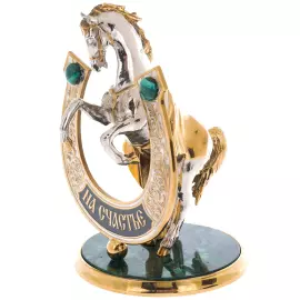 Statuette on malachite "Horse with a horseshoe. For luck" Zlatoust