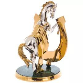 Statuette on malachite "Horse with a horseshoe. For luck" Zlatoust