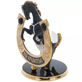 Statuette on jade "Horse with a horseshoe. For luck" Zlatoust
