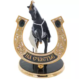 Statuette on jade "Horse with a horseshoe. For luck" Zlatoust