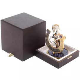 Statuette on charoite "Horse with a horseshoe. For luck" Zlatoust