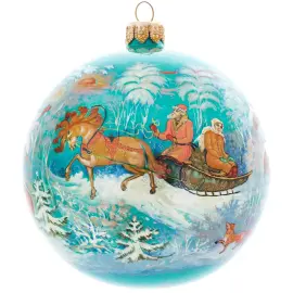 Ёлочный шар "Катания на санях", Палех Ёлочный шар "Катания на санях", Палех