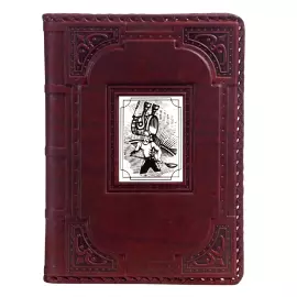 A5b leather-bound diary "Metallurg-1" with a nickel-plated cover