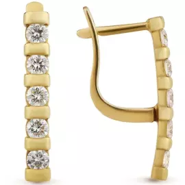 Серьги из желтого золота с бриллиантами