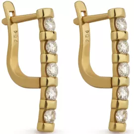 Серьги из желтого золота с бриллиантами