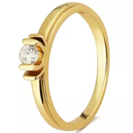 Кольцо из желтого золота с бриллиантом
