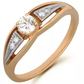 Кольцо из красного золота с бриллиантами