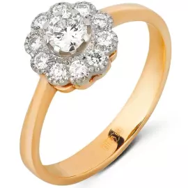 Кольцо из красного золота с бриллиантами