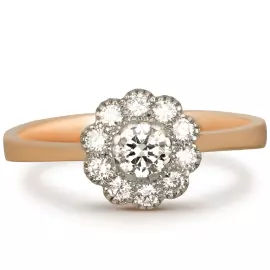 Кольцо из красного золота с бриллиантами