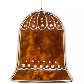 Набор елочных украшений из янтаря в подарочном футляре