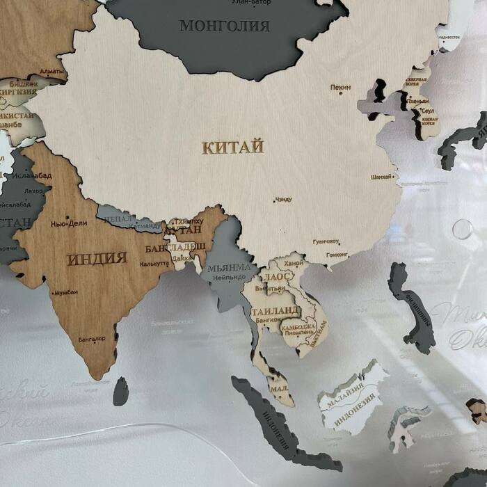 Карта мира, многоуровневая 3D "Agat", на заказ