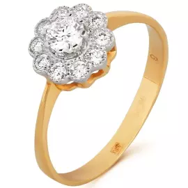 Кольцо из желтого золота с бриллиантами